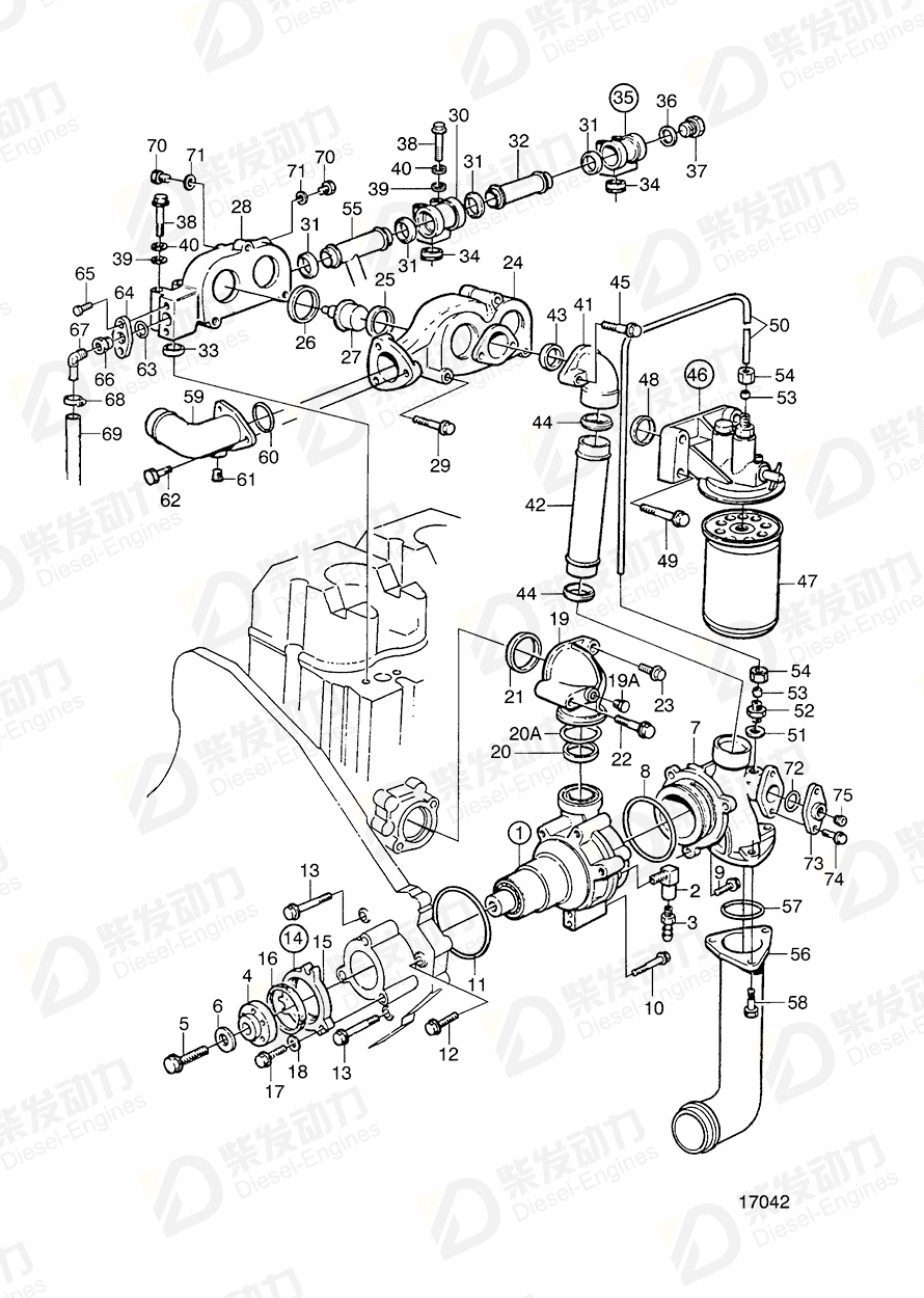 VOLVO Collecting pipe 3826957 Drawing